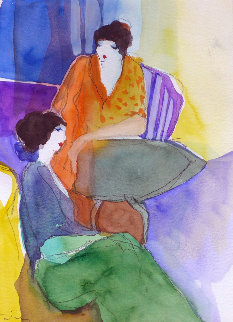 Untitled Watercolor 1990 20x23 Watercolor - Itzchak Tarkay Untitled Watercolor 1990 20x23 Watercolor - Itzchak Tarkay