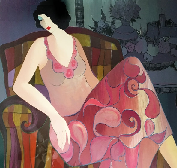 Content At Home 2009 Limited Edition Print by Itzchak Tarkay Content At Home 2009 Limited Edition Print by Itzchak Tarkay