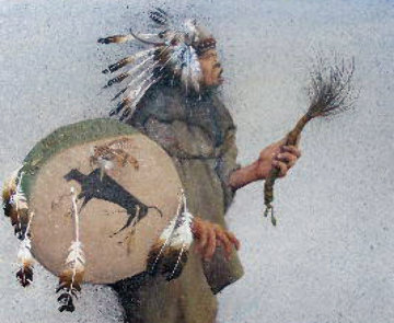 A Buffalo Tail 2001 28x24 Original Painting - Robert Taylor A Buffalo Tail 2001 28x24 Original Painting - Robert Taylor
