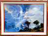 Untitled Lightning Storm 2000 - Embellished Giclee on Canvas - Koa Wood Frame - Huge Limited Edition Print by Dale Terbush - 1