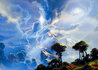 Untitled Lightning Storm 2000 - Embellished Giclee on Canvas - Koa Wood Frame - Huge Limited Edition Print by Dale Terbush - 0