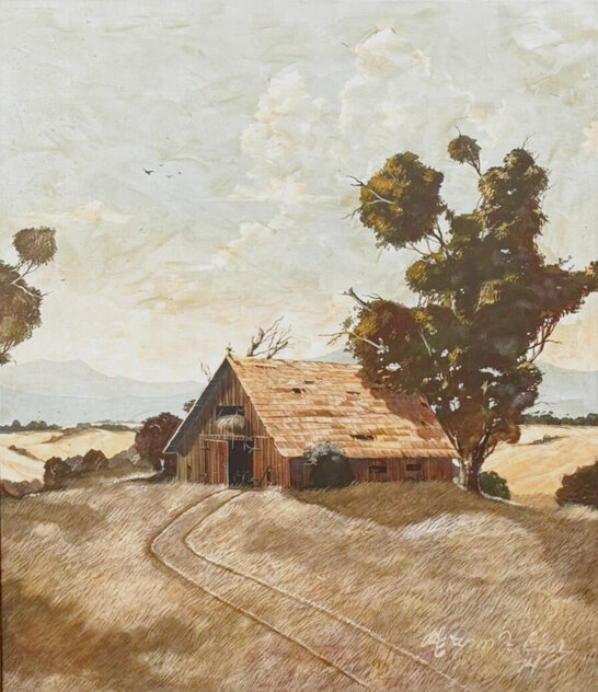 Not a Soul For Miles, Just Me 1974 65x55 - Framed Oil on Canvas - Huge Mural Size - Signed Twice by Dale Terbush