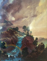 Rainbow Cascades 53x43 Huge - Washington Original Painting by Dale Terbush - 0