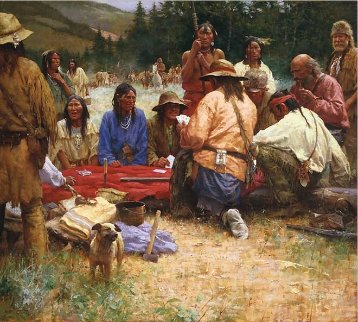 Friendly Game At Rendezvous 2005 Limited Edition Print - Howard Terpning Friendly Game At Rendezvous 2005 Limited Edition Print - Howard Terpning