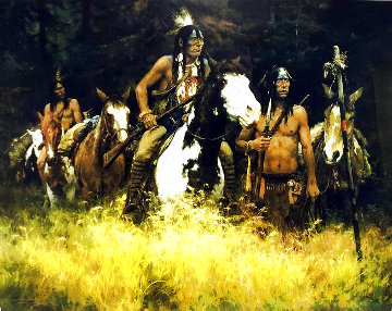 Warning 1985 Limited Edition Print - Howard Terpning Warning 1985 Limited Edition Print - Howard Terpning