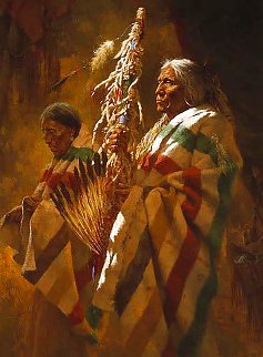 Thunder Pipe And the Holy Man AP 1986 Limited Edition Print - Howard Terpning Thunder Pipe And the Holy Man AP 1986 Limited Edition Print - Howard Terpning
