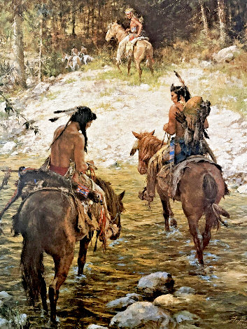 Crossing Medicine Lodge Creek 1982 - Kansas Limited Edition Print - Howard Terpning