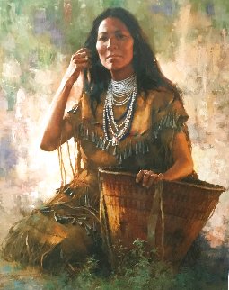 Isdzan-Apache Woman 1994 Limited Edition Print - Howard Terpning