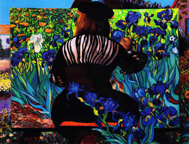 Painting Irises 1991 Limited Edition Print by Dr. T.F. Chen