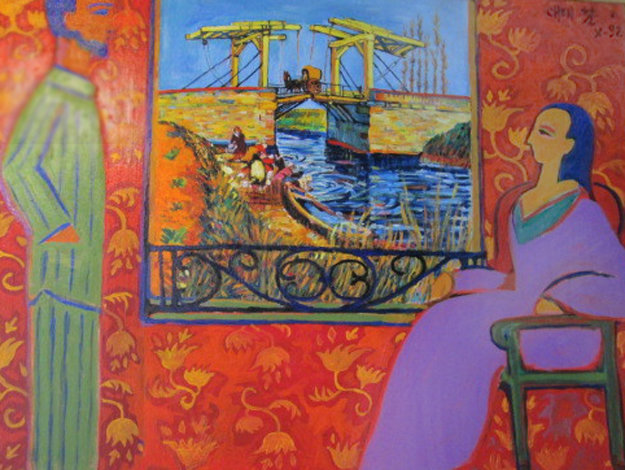 Happy Holidays, Vacation in Arles, France 1992 30x40 Original Painting by Dr. T.F. Chen Happy Holidays, Vacation in Arles, France 1992 30x40 Original Painting by Dr. T.F. Chen