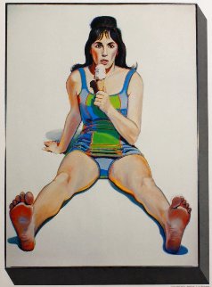 U.S.C. Exhibition Poster (Girl With Ice Cream Cone) 1977 Limited Edition Print - Wayne Thiebaud U.S.C. Exhibition Poster (Girl With Ice Cream Cone) 1977 Limited Edition Print - Wayne Thiebaud