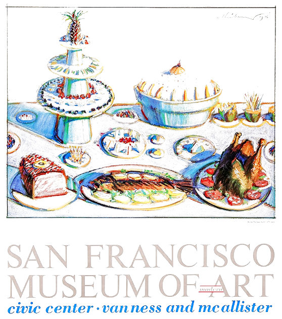 Wayne Thiebaud at the San Francisco Museum of Modern Art Poster 1976 HS - California Limited Edition Print by Wayne Thiebaud