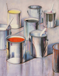 Paint Cans 1990 Limited Edition Print - Wayne Thiebaud Paint Cans 1990 Limited Edition Print - Wayne Thiebaud