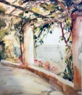 Pergola 1947 36x25 Watercolor - Anthony Thieme Pergola 1947 36x25 Watercolor - Anthony Thieme