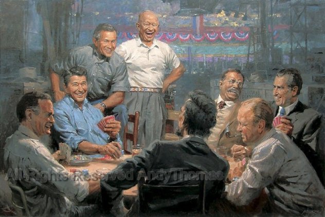 Grand Ol' Gang Republican Presidents Playing Poker 2008 Limited Edition Print by Andy Thomas