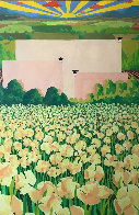 Blossoming Dawn Pastel 1988 38x52 Huge (Early) Works on Paper (not prints) by Mackenzie Thorpe - 0