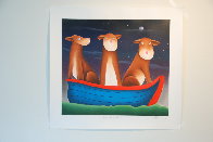 Three Dogs in a Boat 1999 Limited Edition Print by Mackenzie Thorpe - 1