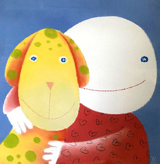 One Eye Love Pastel 2004 25x21 Works on Paper (not prints) - Mackenzie Thorpe One Eye Love Pastel 2004 25x21 Works on Paper (not prints) - Mackenzie Thorpe