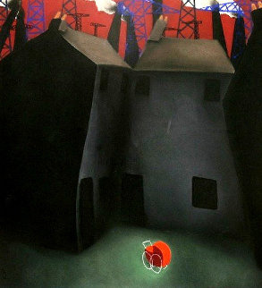 Pram Pastel 2002 46x49 Huge Works on Paper (not prints) - Mackenzie Thorpe Pram Pastel 2002 46x49 Huge Works on Paper (not prints) - Mackenzie Thorpe