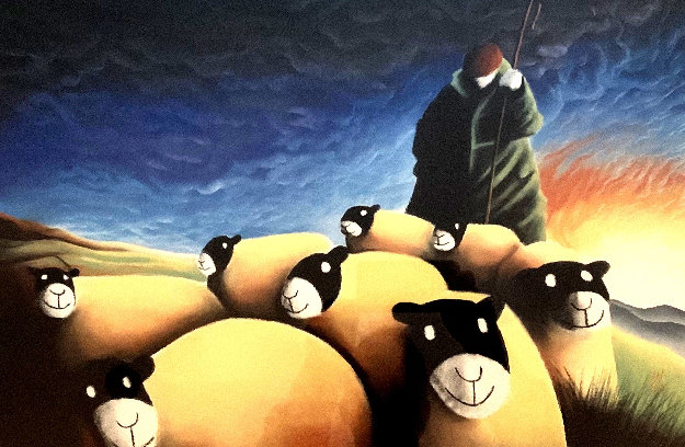 Happy is Life With the Sun on Your Back 1998 Limited Edition Print by Mackenzie Thorpe Happy is Life With the Sun on Your Back 1998 Limited Edition Print by Mackenzie Thorpe