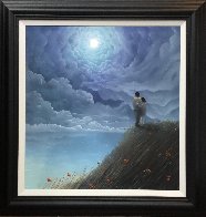 Love Across the Ocean Pastel 2019 35x35 Works on Paper (not prints) by Mackenzie Thorpe - 1 Love Across the Ocean Pastel 2019 35x35 Works on Paper (not prints) by Mackenzie Thorpe - 1