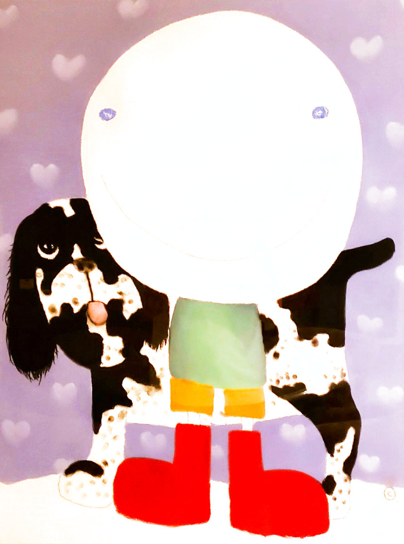 Boy And His Dog 2005 47x39 Huge Works on Paper (not prints) by Mackenzie Thorpe