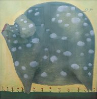 A White Spot Pastel 44x42 Super Huge Works on Paper (not prints) by Mackenzie Thorpe - 2 A White Spot Pastel 44x42 Super Huge Works on Paper (not prints) by Mackenzie Thorpe - 2