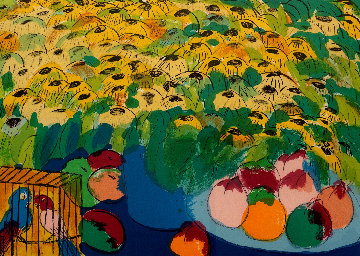 Untitled Floral Still Life 1985 Limited Edition Print - Walasse Ting Untitled Floral Still Life 1985 Limited Edition Print - Walasse Ting