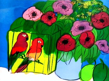 Parrots and Flowers HC 1981 Limited Edition Print - Walasse Ting