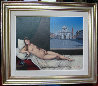 Untitled Reclining Nude 1985 24x28 Original Painting by Tito Salomoni - 1