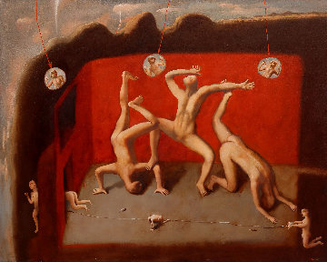 Red Room 2014 47x59 Original Painting - Kim Tkatch Red Room 2014 47x59 Original Painting - Kim Tkatch