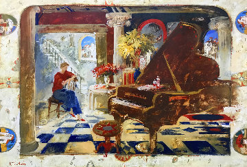 Grand Piano 55x75 Original Painting - Kim Tkatch Grand Piano 55x75 Original Painting - Kim Tkatch