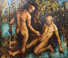 Die With a Wounded Man 2006 68x80 Huge Mural Size Original Painting by Kim Tkatch - 0