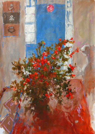 Flowers in the Hall 2024 28x39 Original Painting - Kim Tkatch