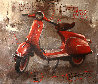 Red Vespa 2012 48x60 Huge - Mural Size Original Painting by Kim Tkatch - 0