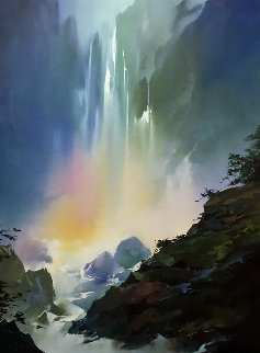 Mystic Falls 1991 42x57 Huge Original Painting - Thomas Leung
