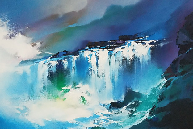 Hawaiian Surf 2003 40x28 Original Painting - Thomas Leung