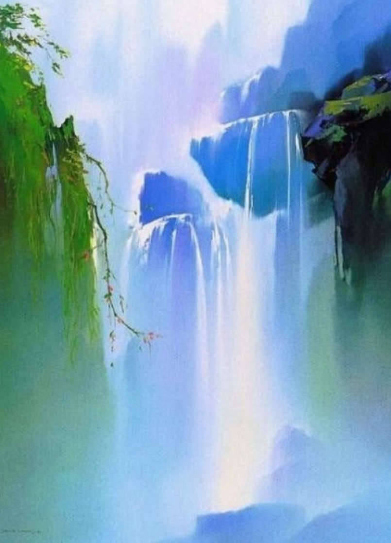 Misty Falls  1991 Limited Edition Print by Thomas Leung