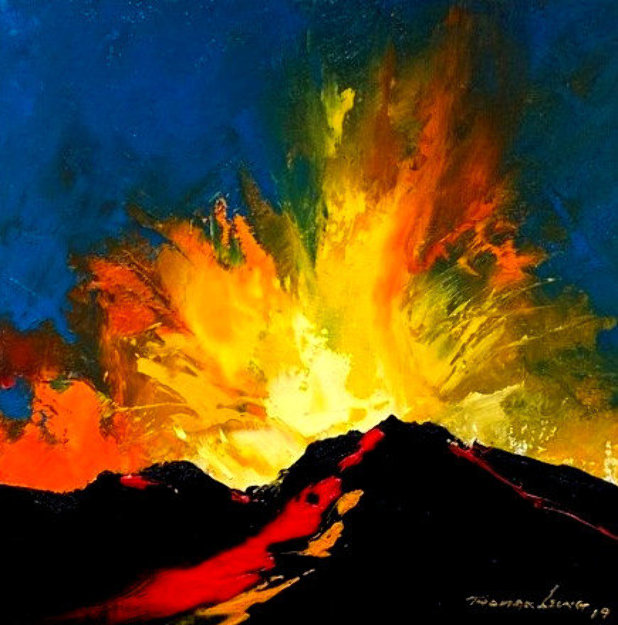 Power of Earth 2019 17x17 Original Painting - Thomas Leung