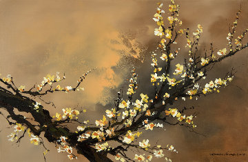 Yellow Plum Blossom 2018 20x30 Original Painting - Thomas Leung Yellow Plum Blossom 2018 20x30 Original Painting - Thomas Leung
