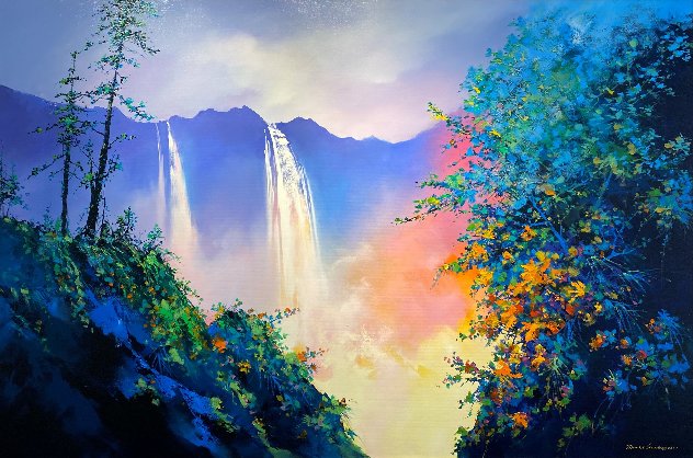 Summer Time Falls 2017 47x71 Huge Mural Size Original Painting by Thomas Leung