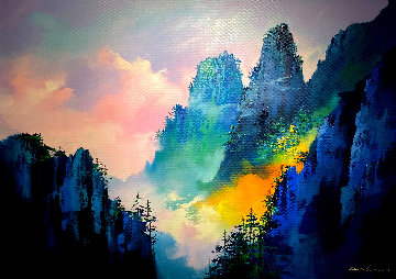 Magical Mountain 2018 39x55 Huge Original Painting - Thomas Leung Magical Mountain 2018 39x55 Huge Original Painting - Thomas Leung