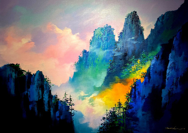 Magical Mountain 2018 39x55 Huge Original Painting by Thomas Leung