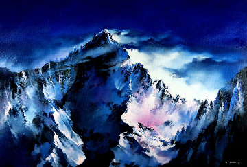 Mt. Everest Peak 2019 46x67 Original Painting - Thomas Leung Mt. Everest Peak 2019 46x67 Original Painting - Thomas Leung