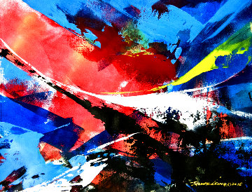 Jumping 2018 12x17 Original Painting - Thomas Leung Jumping 2018 12x17 Original Painting - Thomas Leung
