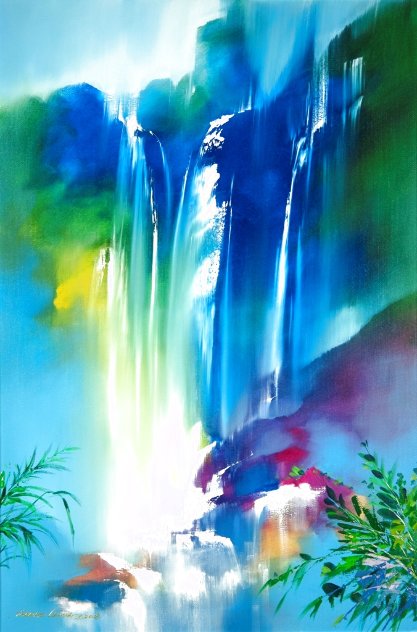 Inside the Falls 2018 35x24 Original Painting by Thomas Leung