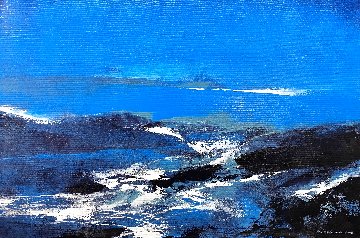 Blue 2015 24x36 Original Painting - Thomas Leung Blue 2015 24x36 Original Painting - Thomas Leung