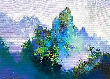 Misty Mountain 2020 19x27 Original Painting - Thomas Leung Misty Mountain 2020 19x27 Original Painting - Thomas Leung