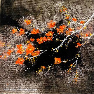 Grisaille Blossom 2019 12x12 Original Painting - Thomas Leung Grisaille Blossom 2019 12x12 Original Painting - Thomas Leung
