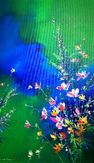 Corner of Garden 2017 39x24 Original Painting - Thomas Leung Corner of Garden 2017 39x24 Original Painting - Thomas Leung